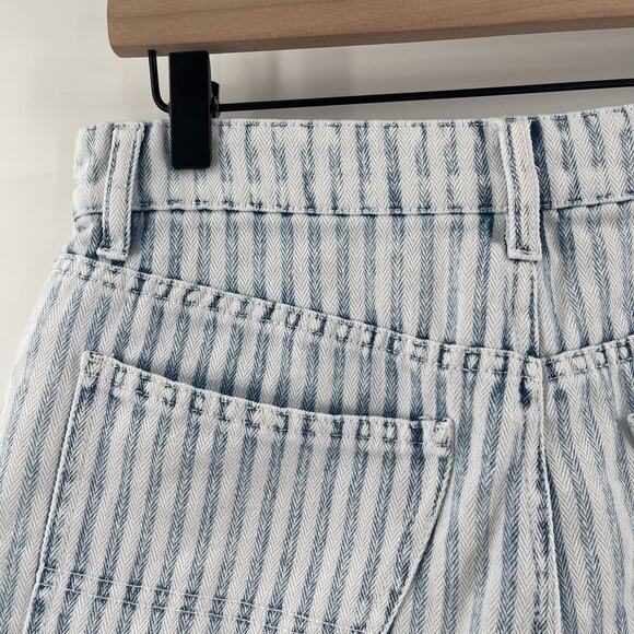 FAHERTY Topsail Shorts Size 28 Denim Jean Stripes Faded Cotton Blend Indigo Dyed - Picture 11 of 14